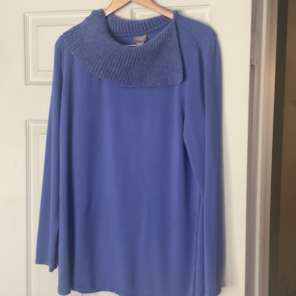 Chico's Vibrant Blue Cowl Neck Sweater
